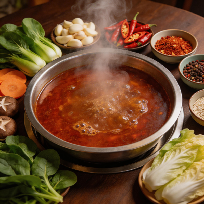 热气腾腾的火锅盛宴图片