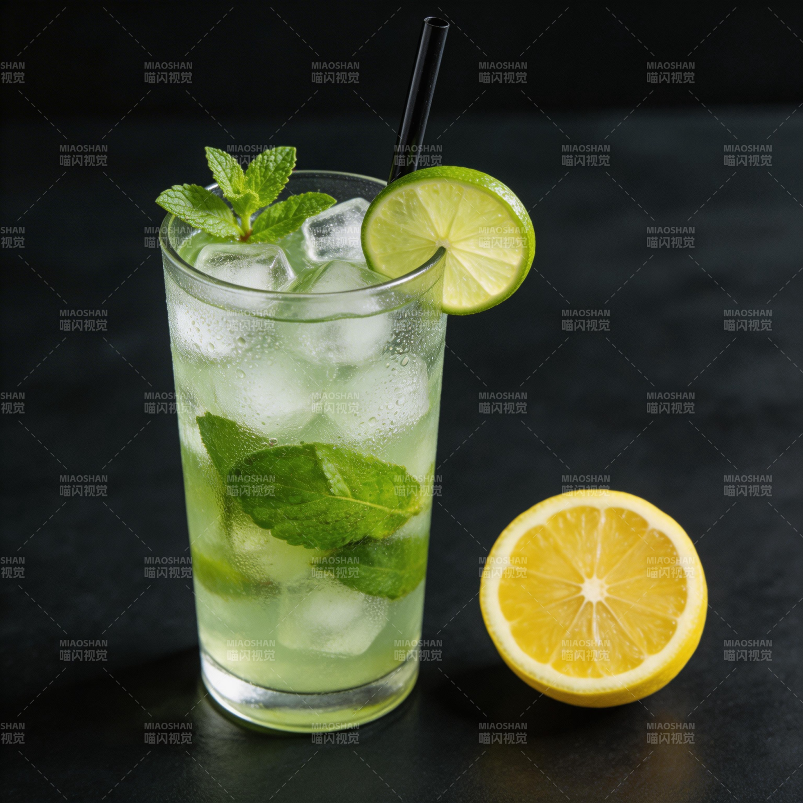 清凉薄荷柠檬饮图片