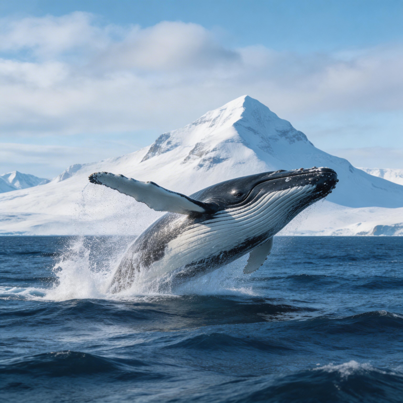 鲸跃雪山前图片