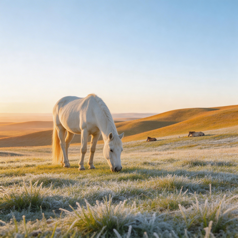 白驹晨曦牧野图片