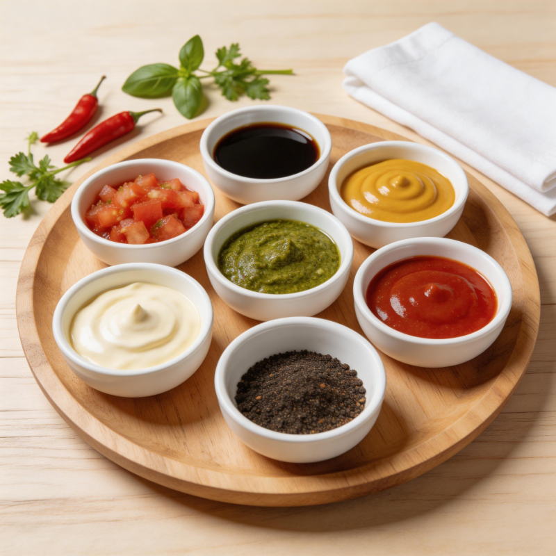 七味酱料盘图片