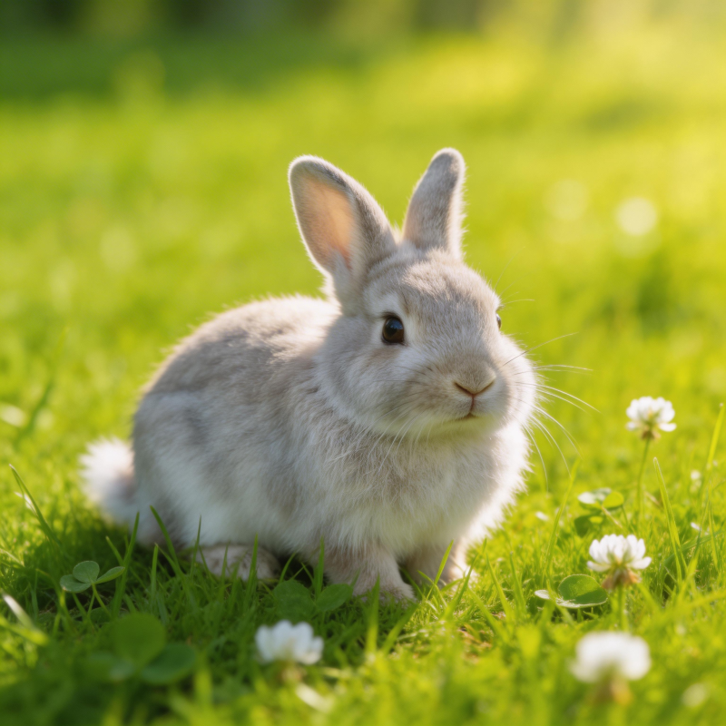 草地上可爱的小兔图片