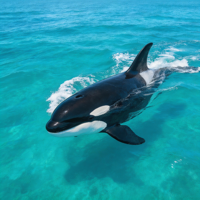 虎鲸跃出碧海图片