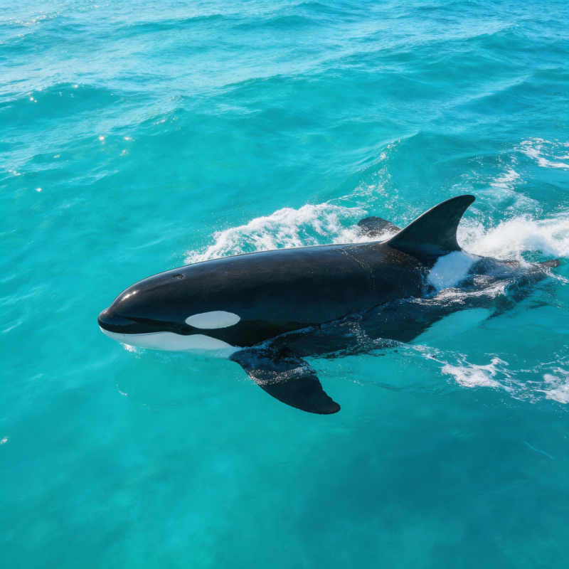 虎鲸畅游碧海图片
