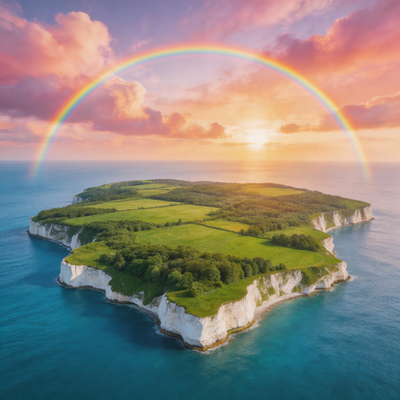 彩虹岛日出图片