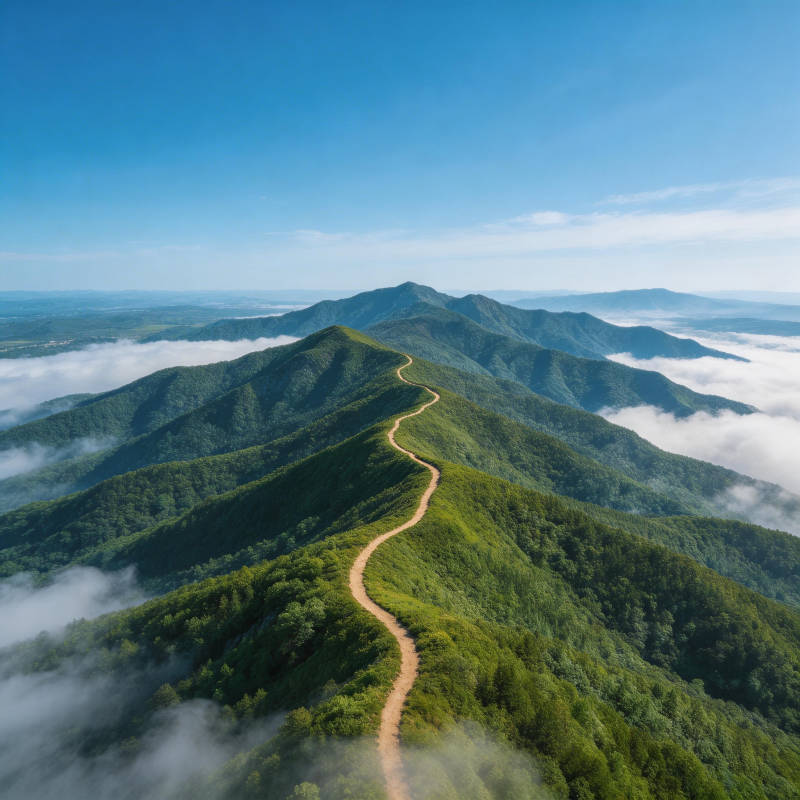 山间云海小径图片