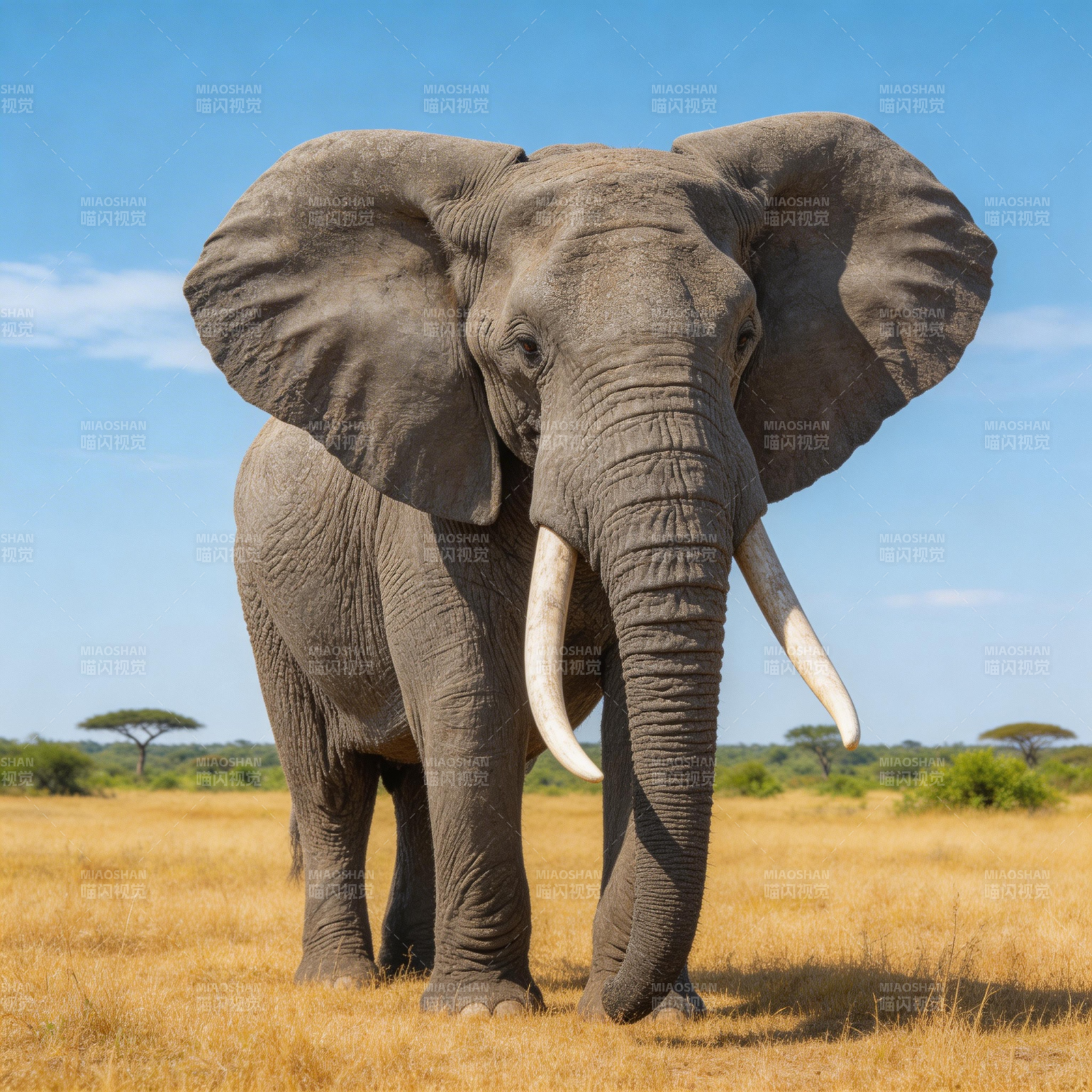 草原上的大象图片