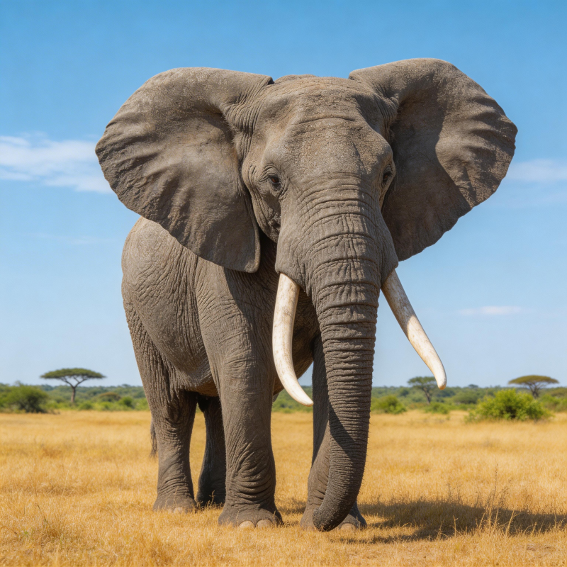 草原上的大象图片