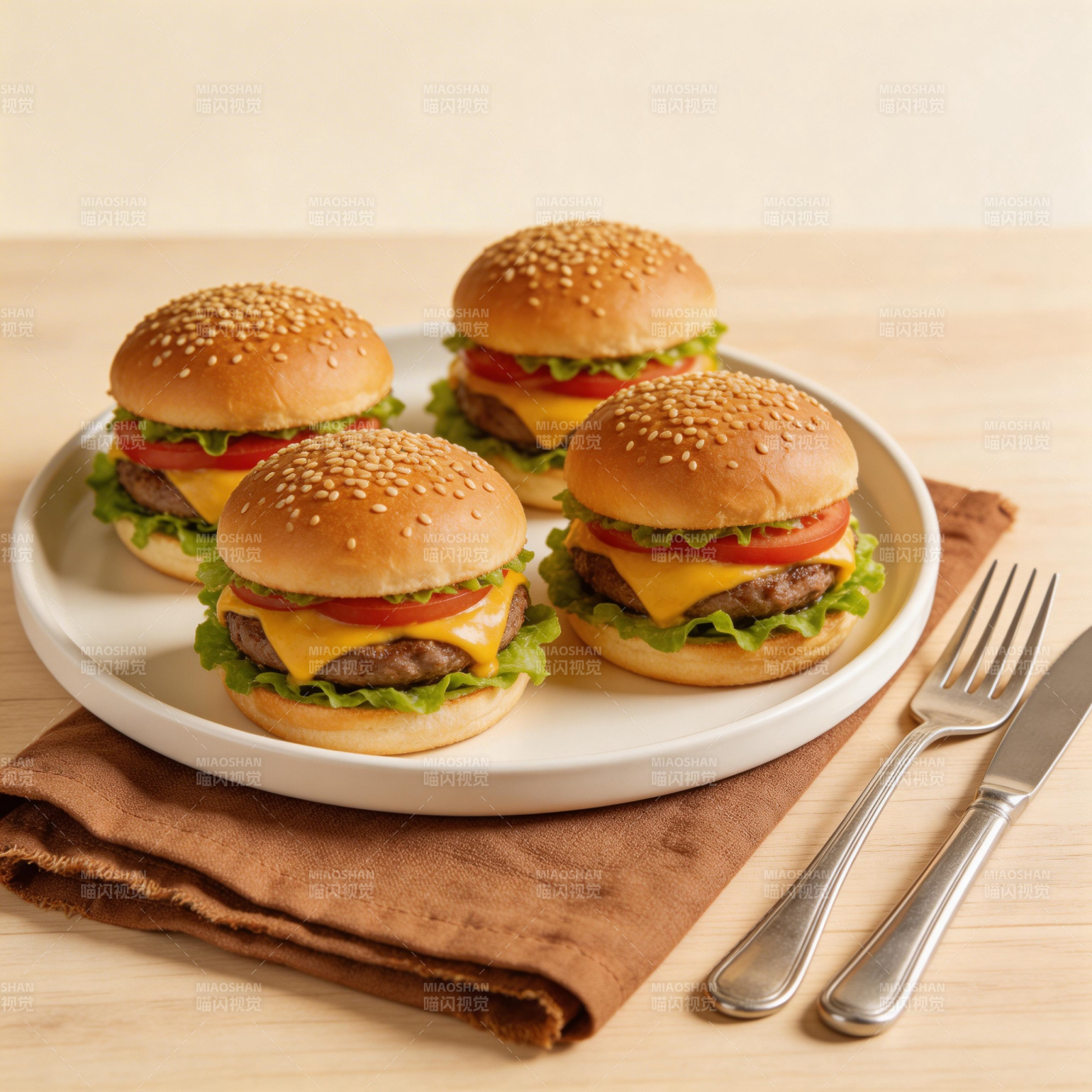 四款美味汉堡图片