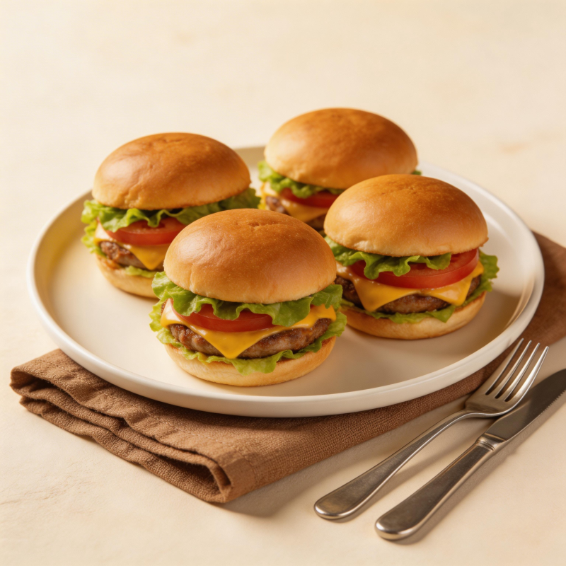 四款美味汉堡拼盘图片