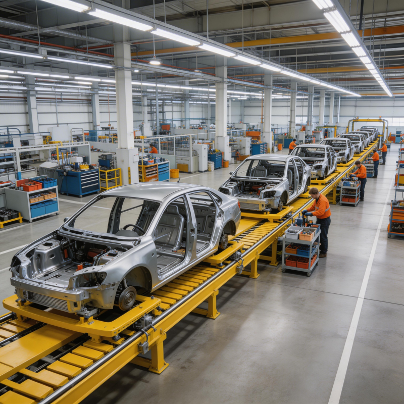 汽车生产线繁忙景象图片