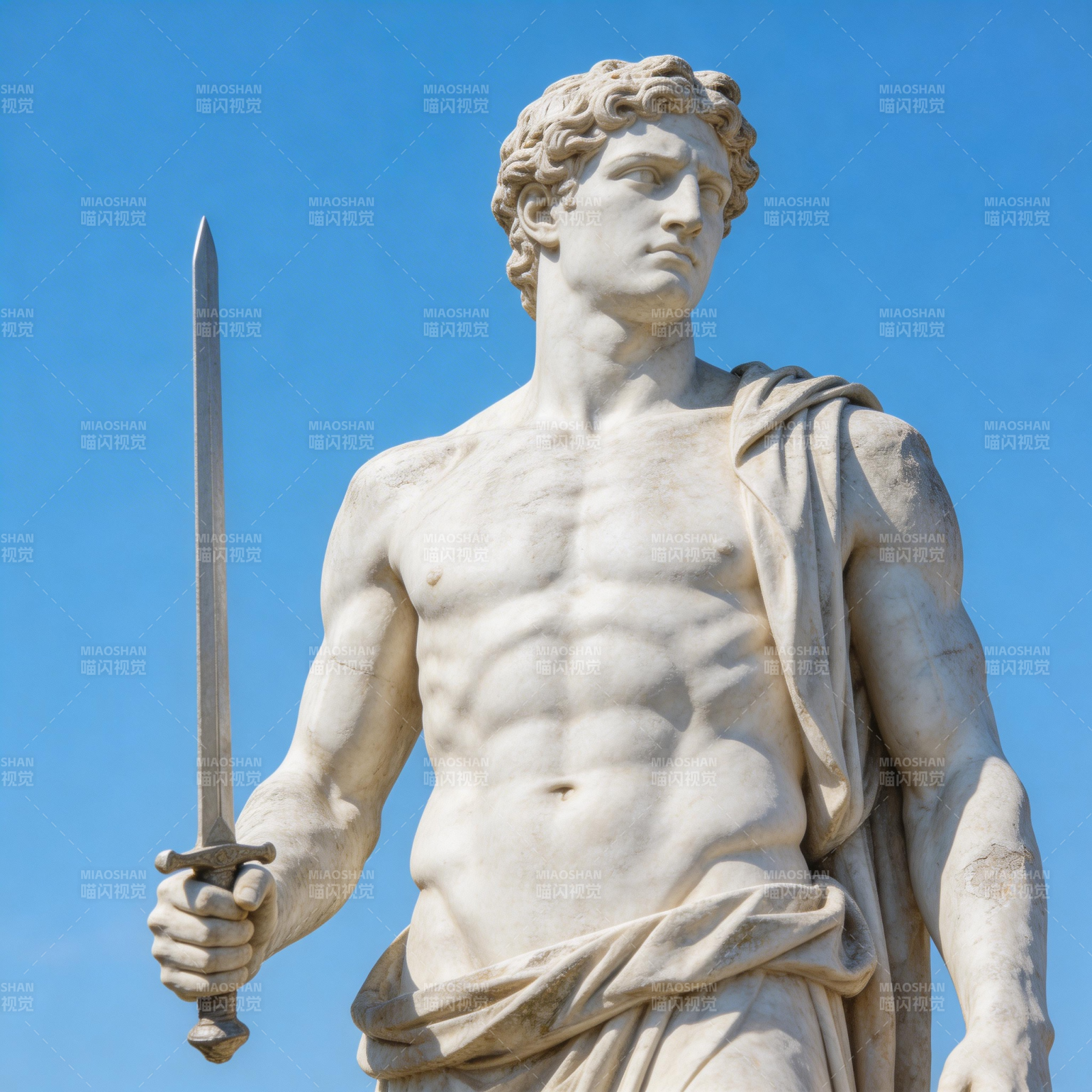 持剑古希腊雕像图片