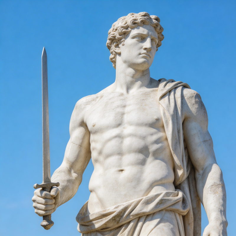 持剑古希腊雕像图片