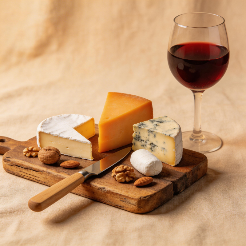 奶酪配红酒图片