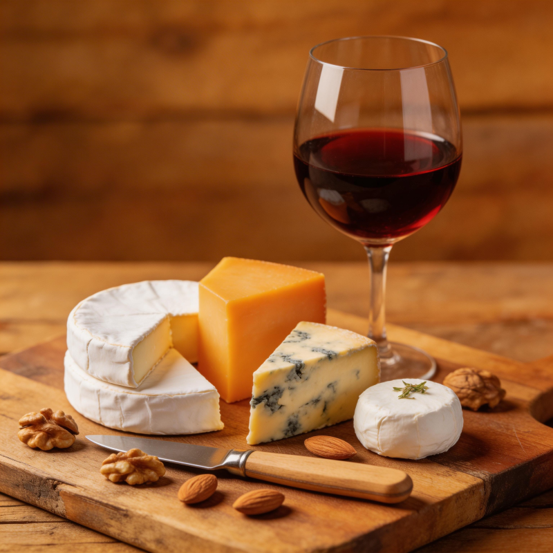 红酒配奶酪拼盘图片