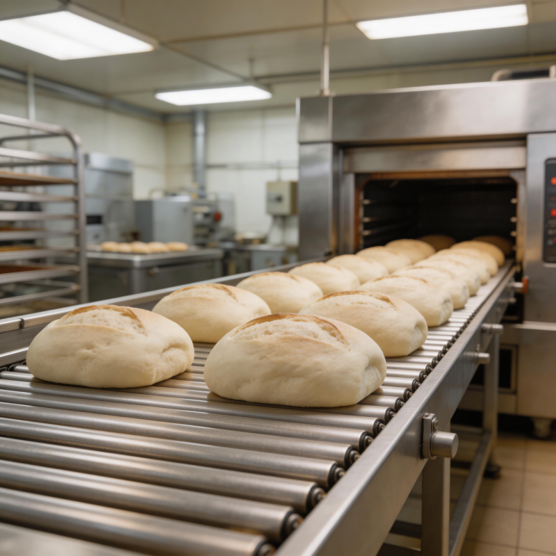 面包出炉生产线图片