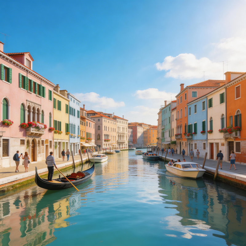 威尼斯水巷风光图片