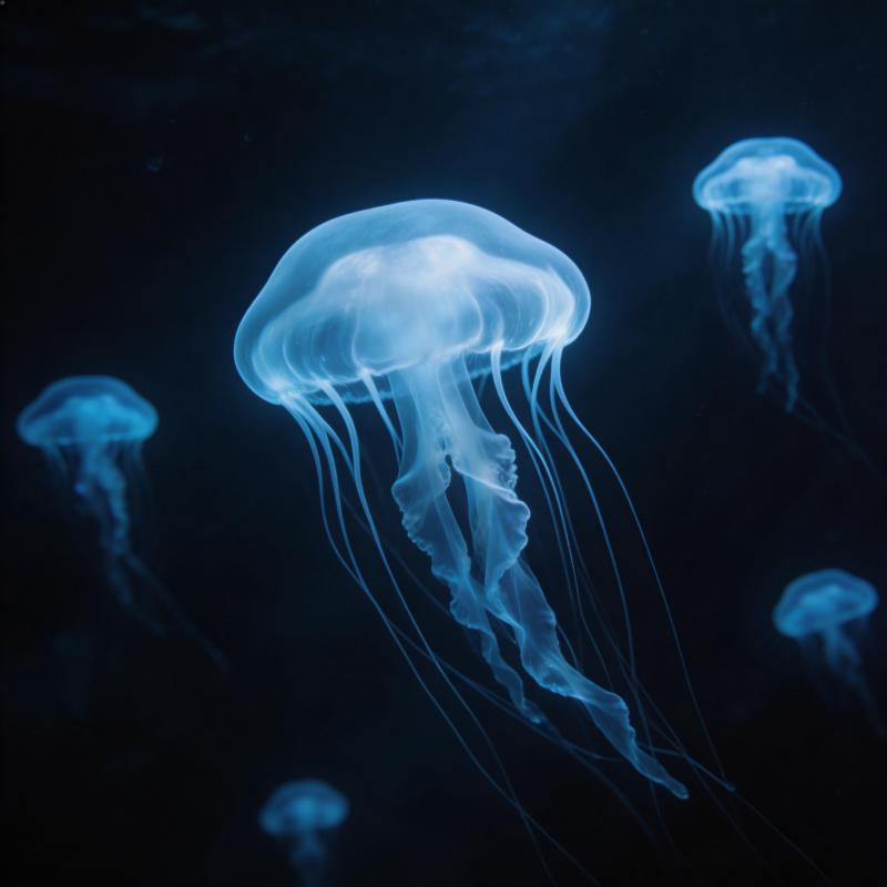 深海水母荧光舞图片