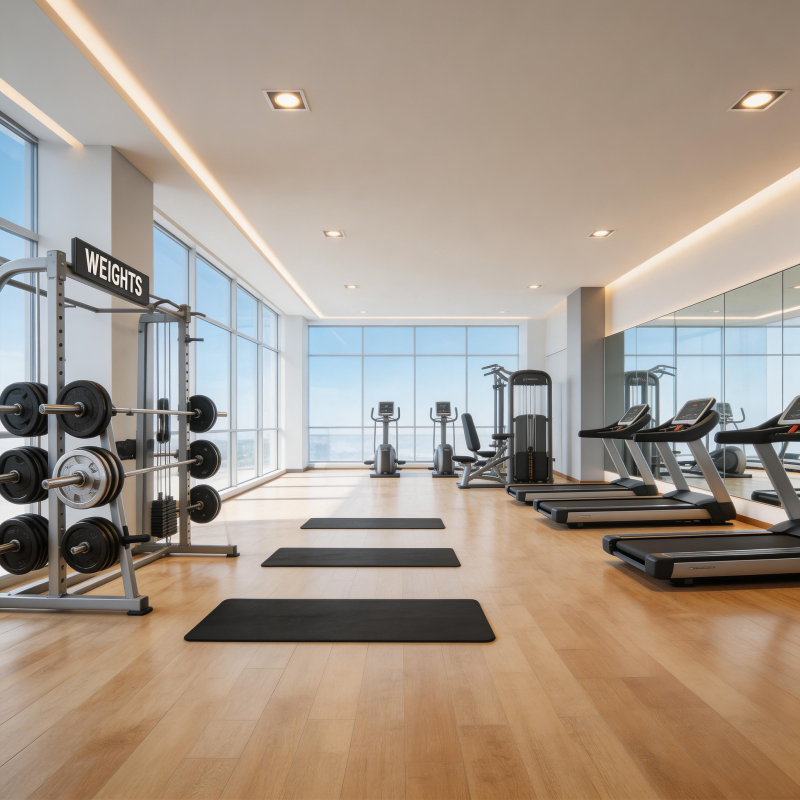 现代健身房全景图片