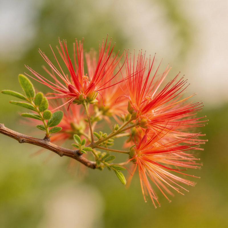 红花绽放枝头图片