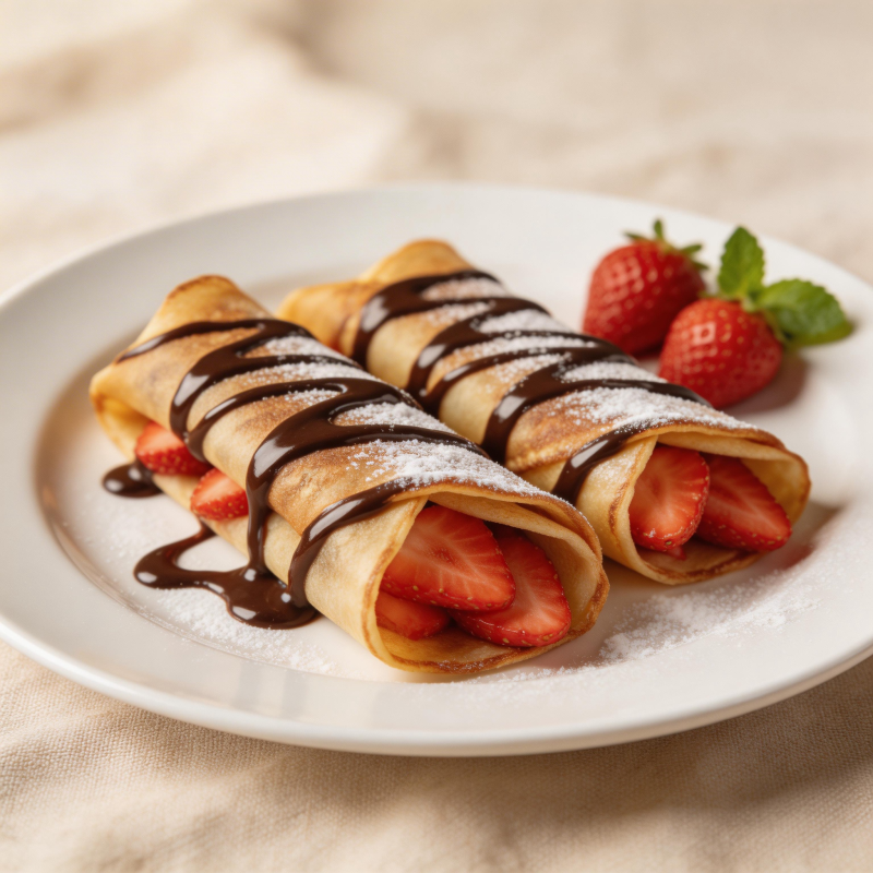 草莓巧克力卷饼图片