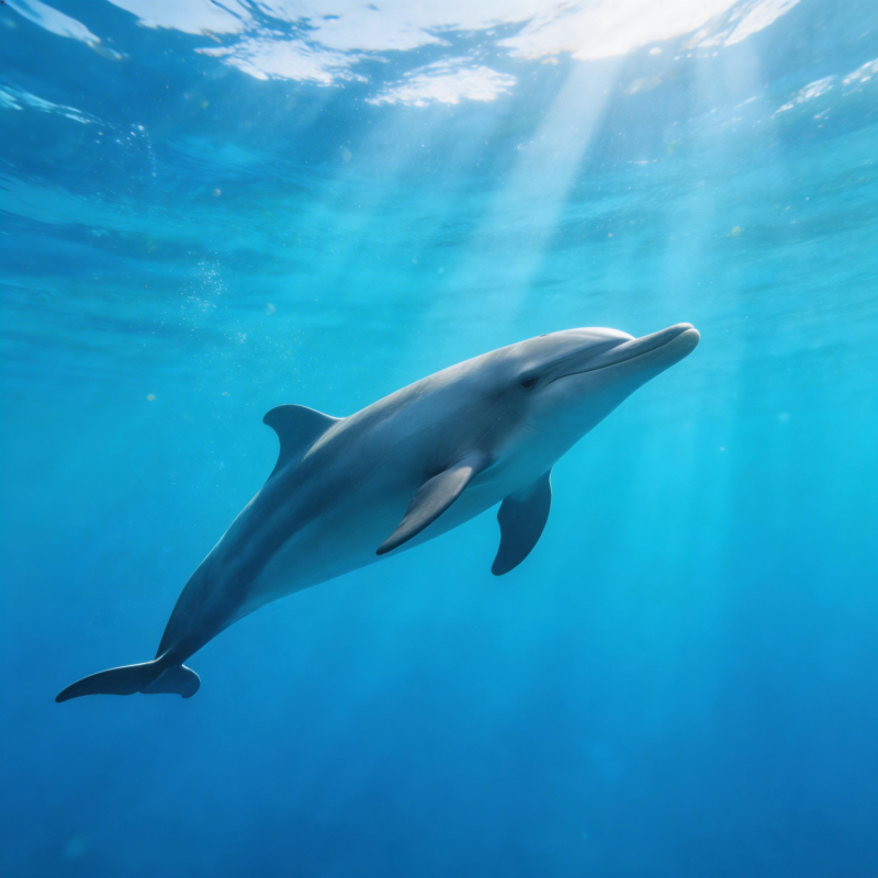 海豚畅游碧海图片