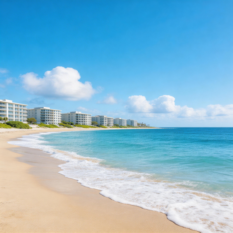 碧海蓝天沙滩美景图片