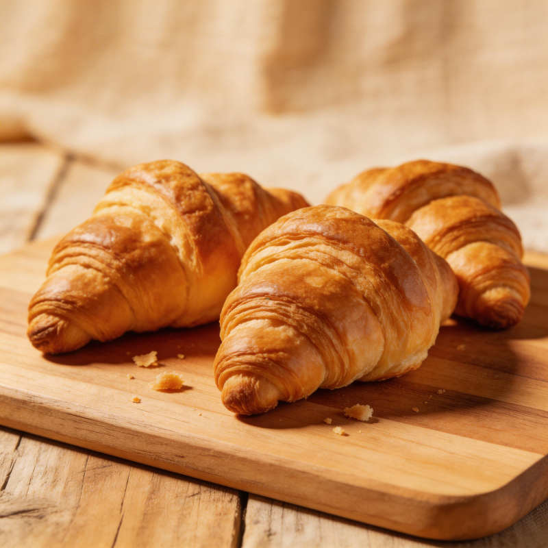 金黄酥脆羊角面包图片