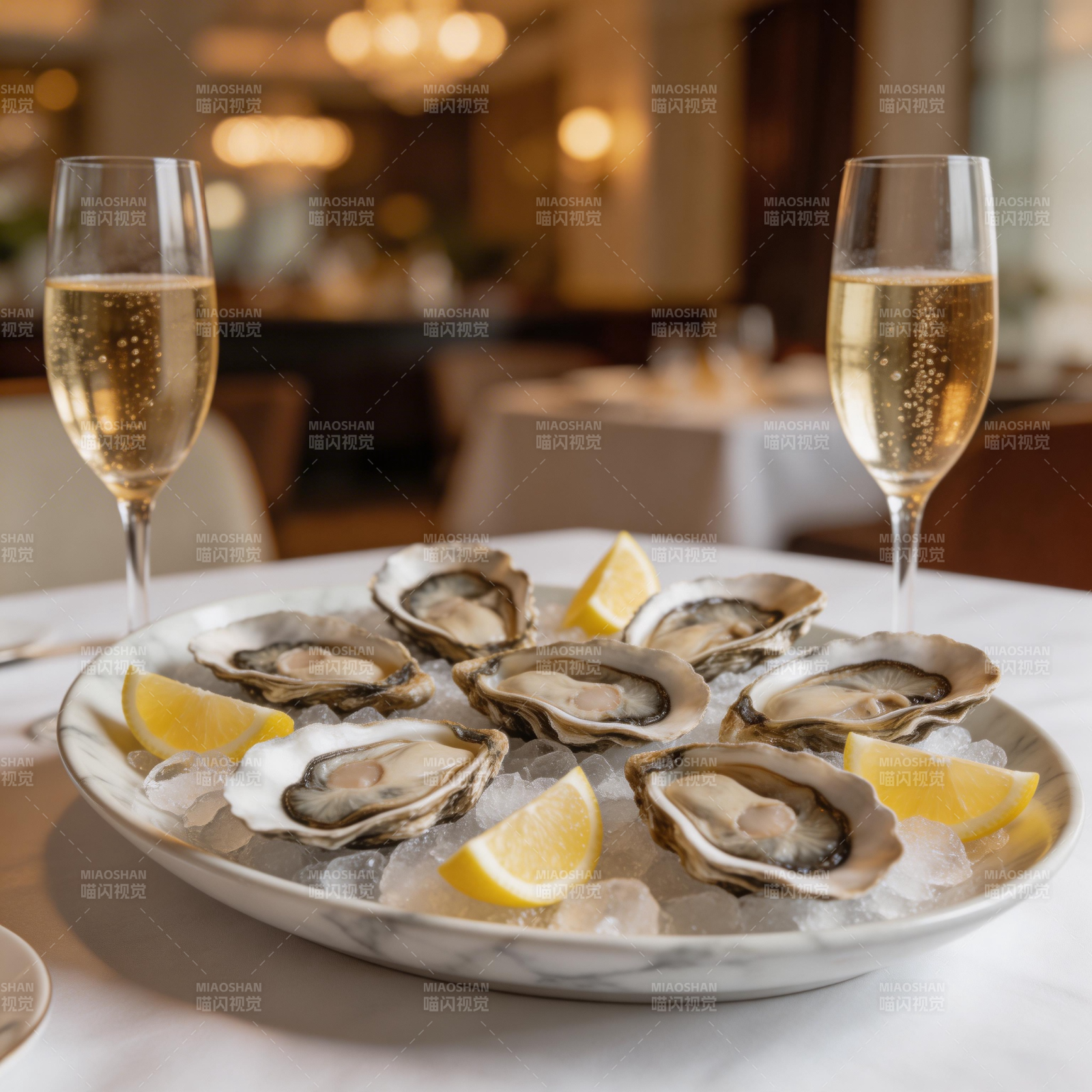 生蚝配香槟图片