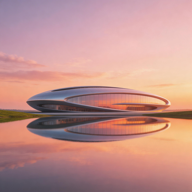 未来之环 镜湖映霞图片