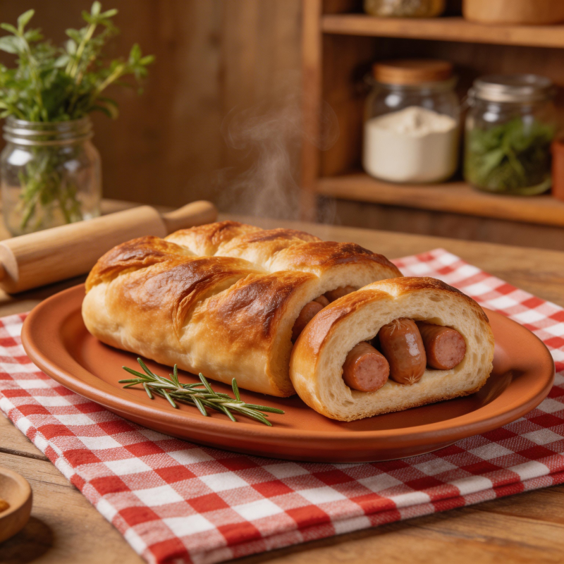 香肠面包卷图片