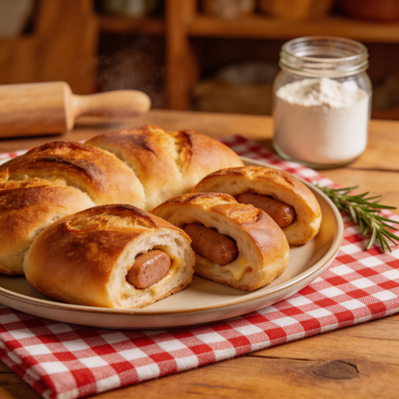 香肠面包卷图片