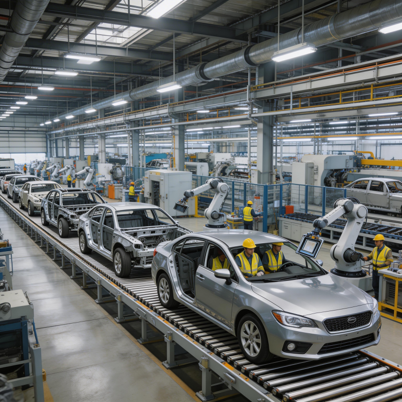 汽车生产线繁忙景象图片