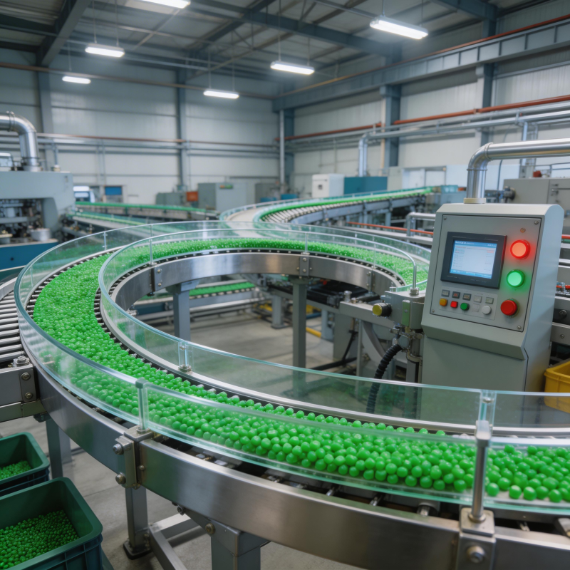 绿色球体生产线图片