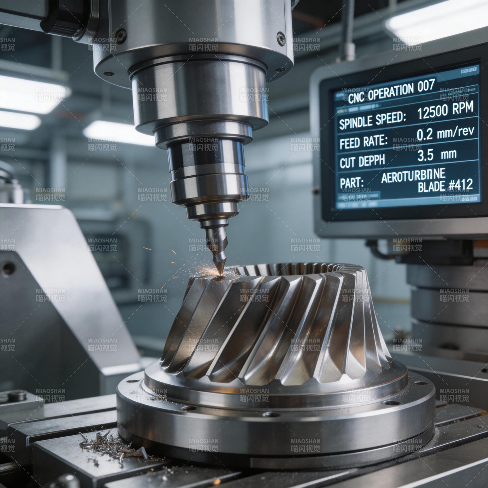 精密加工涡轮叶片图片