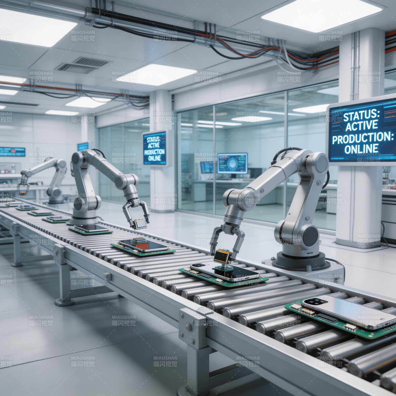 智能工厂生产线图片