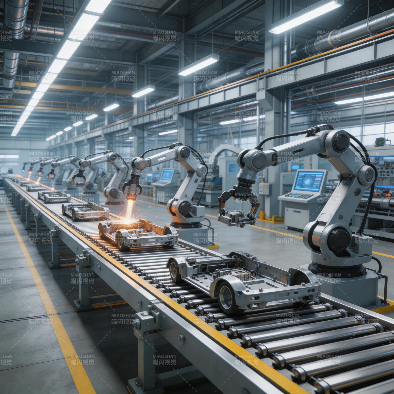 智能工厂自动化生产线图片