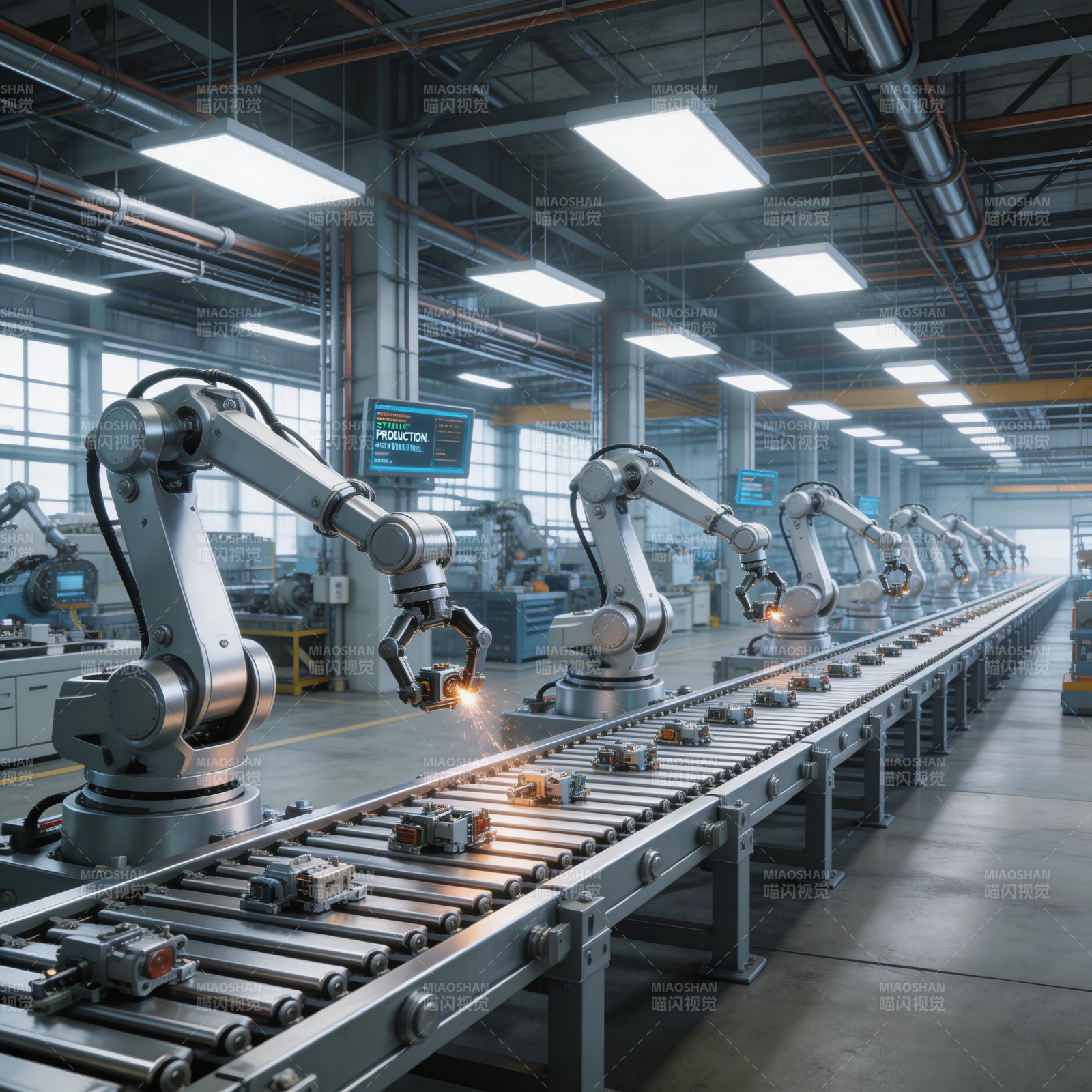 智能工厂生产线图片