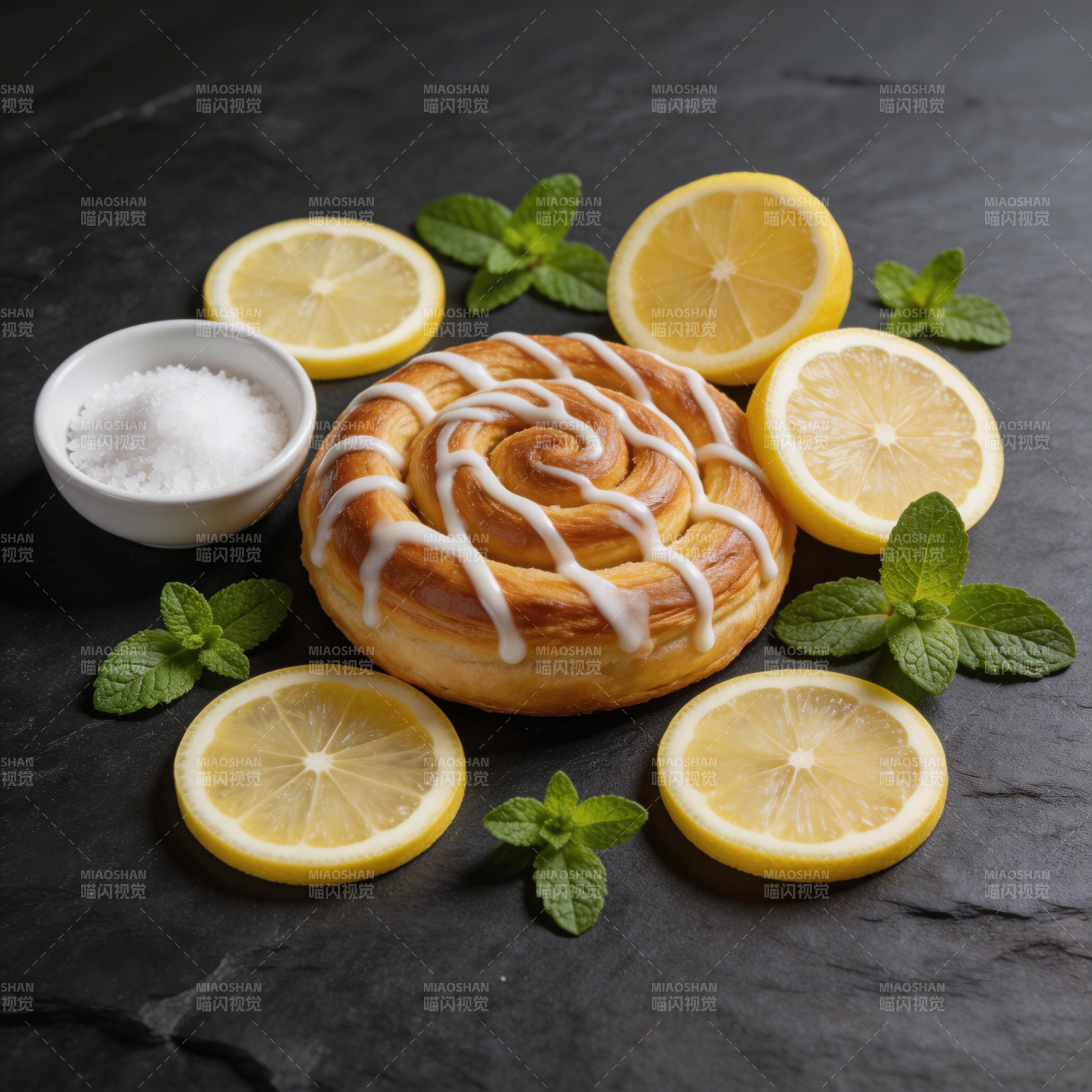 柠檬卷饼配薄荷图片