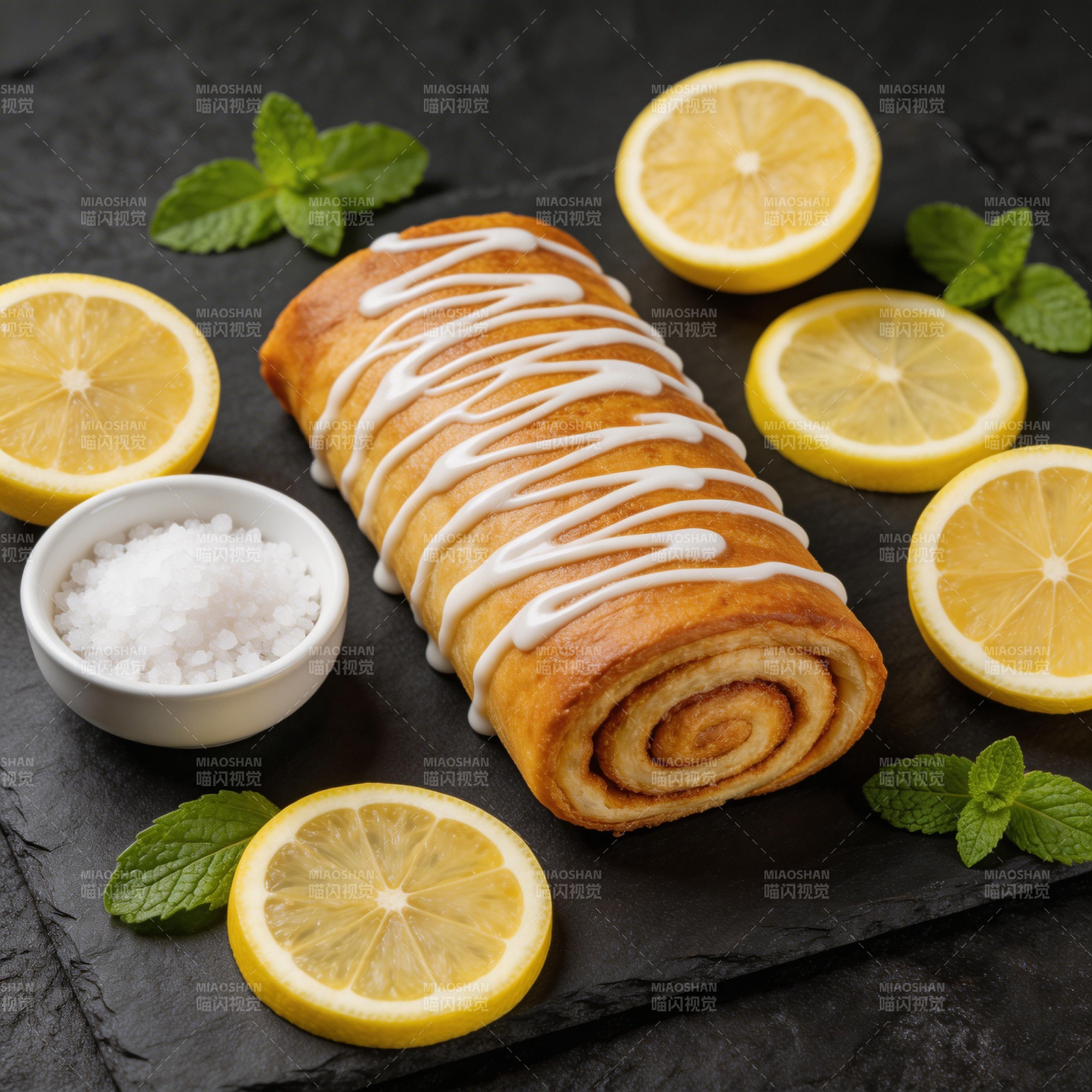 柠檬卷蛋糕图片