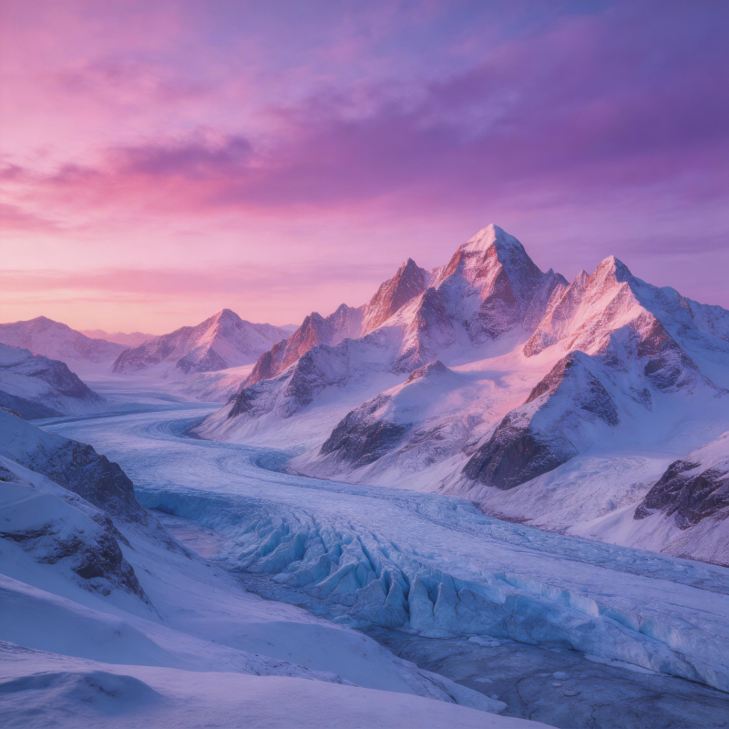雪山日出美景图片