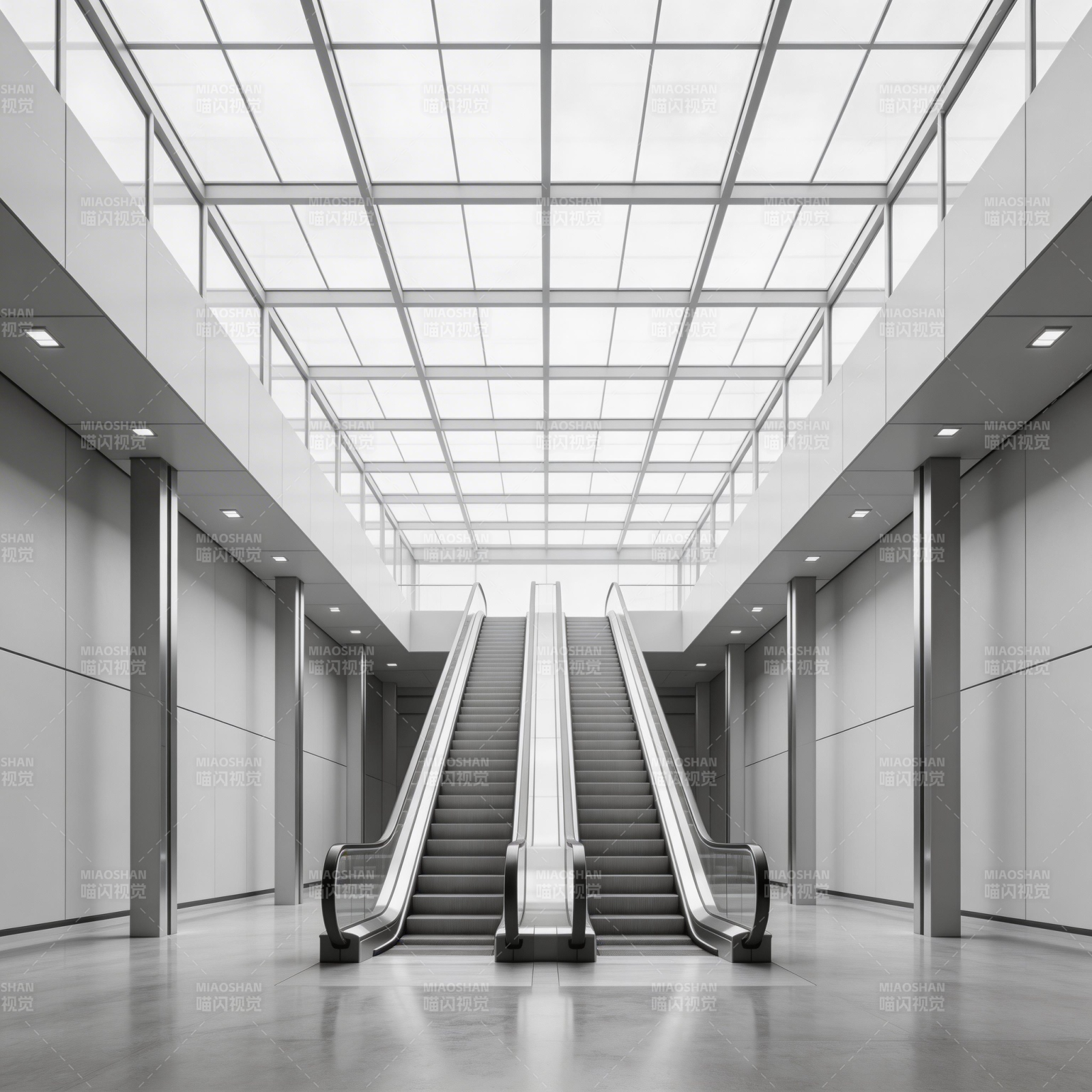 现代商场扶梯通道图片