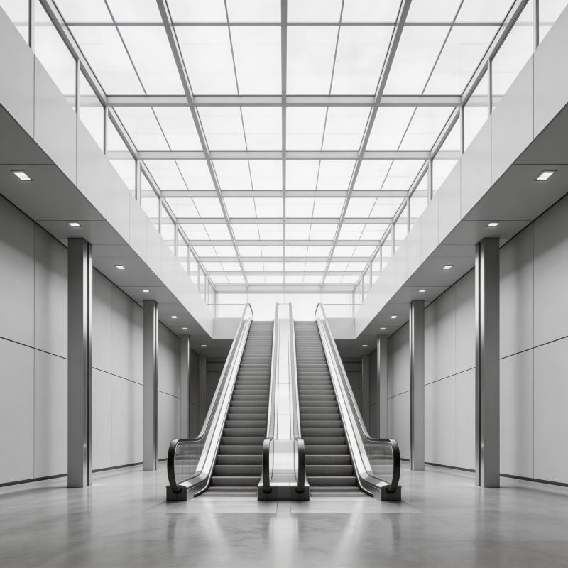现代商场扶梯通道图片