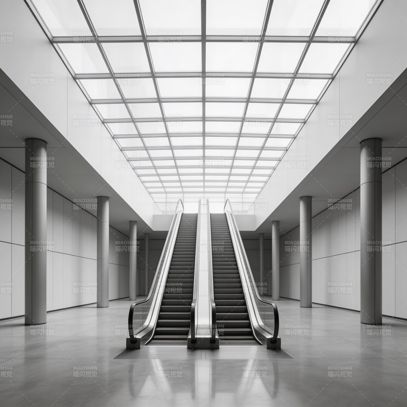 现代商场自动扶梯图片