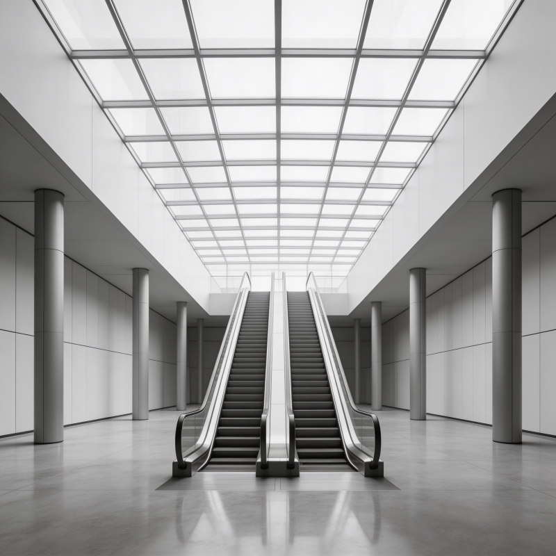 现代商场自动扶梯图片
