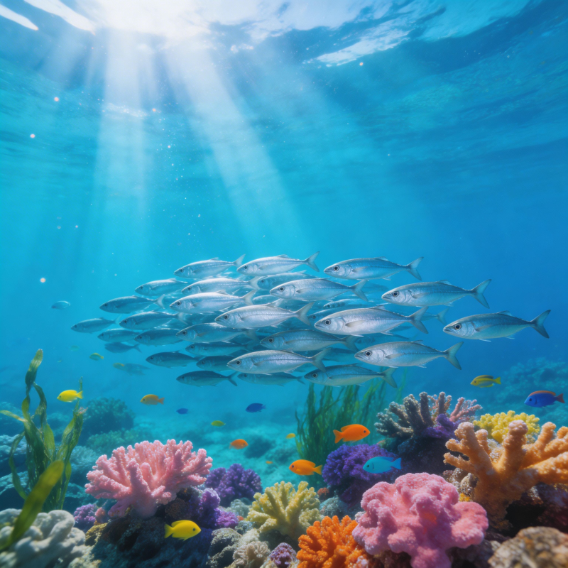 海底世界 鱼群游弋图片