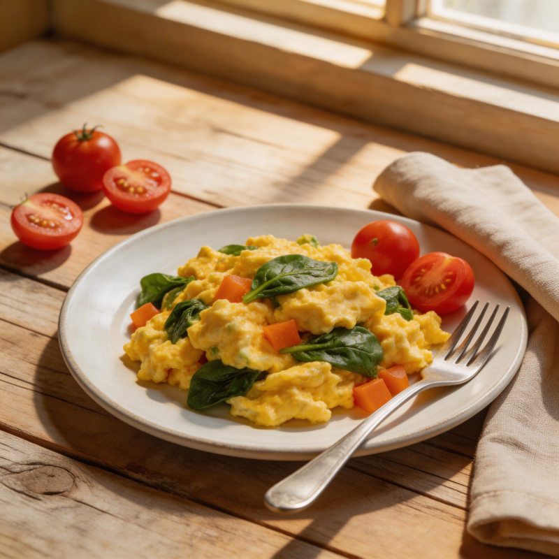 阳光下的美味炒蛋图片