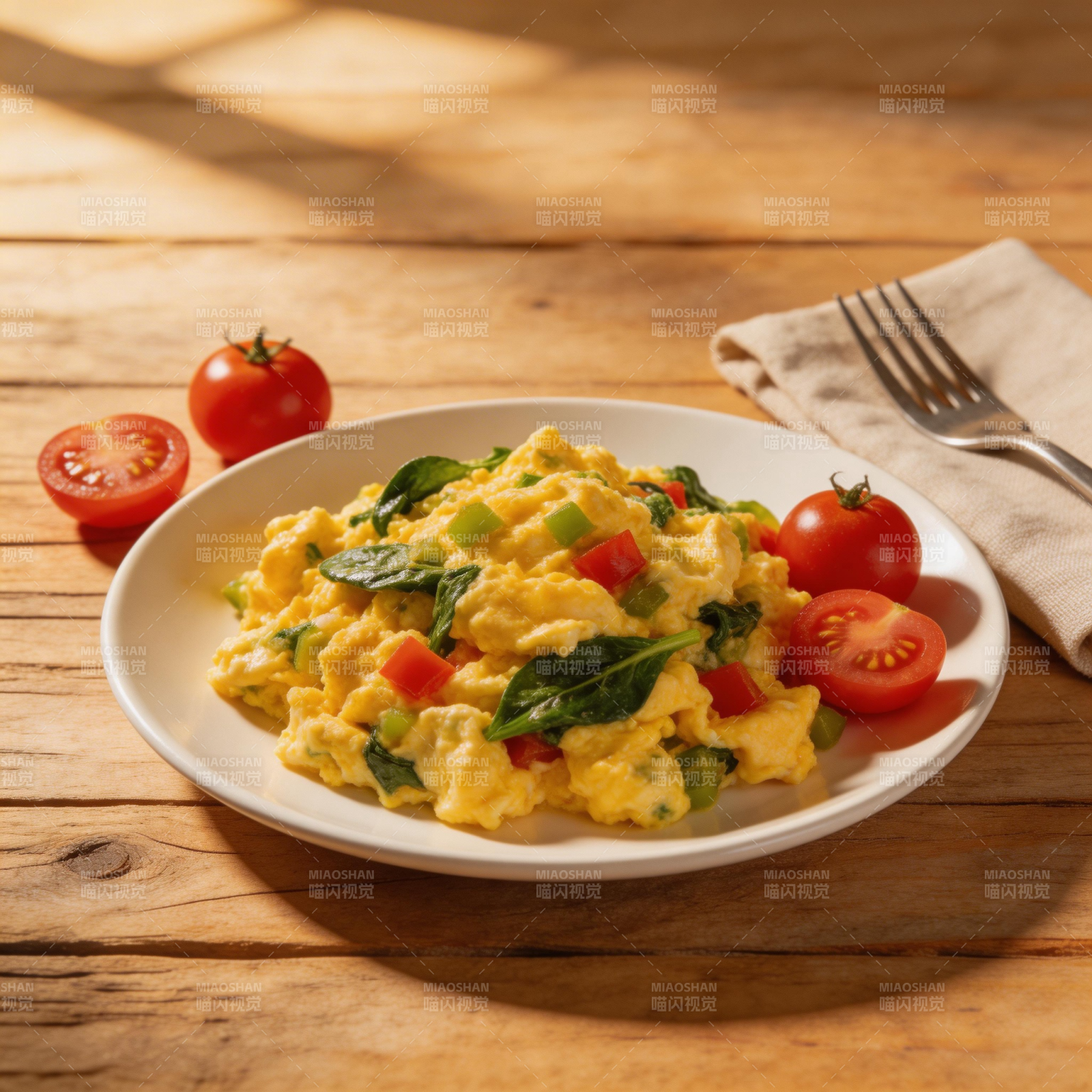 美味炒蛋配番茄图片