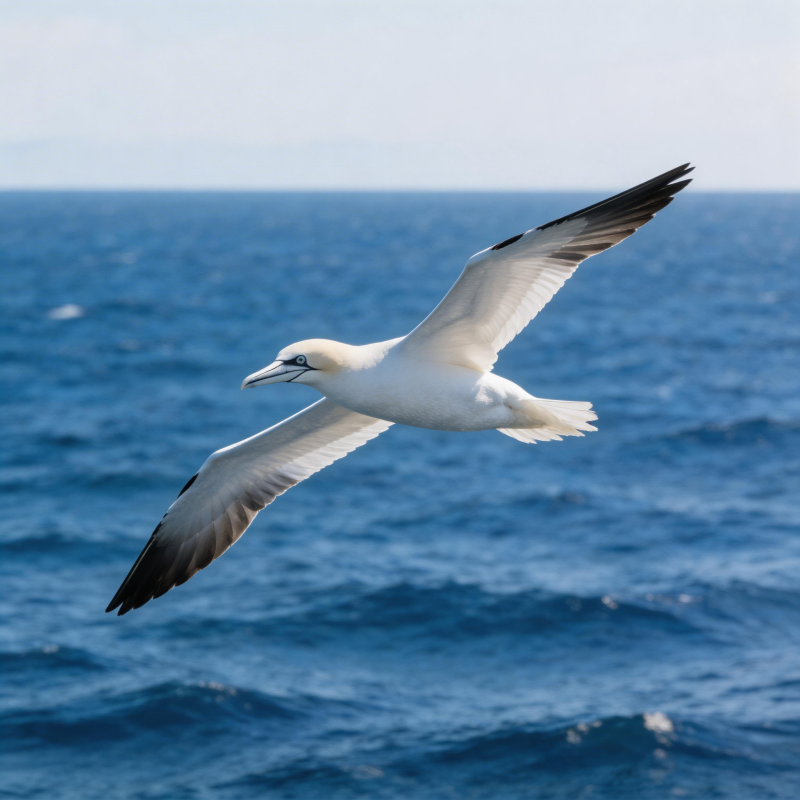 海鸟翱翔蔚蓝大海图片