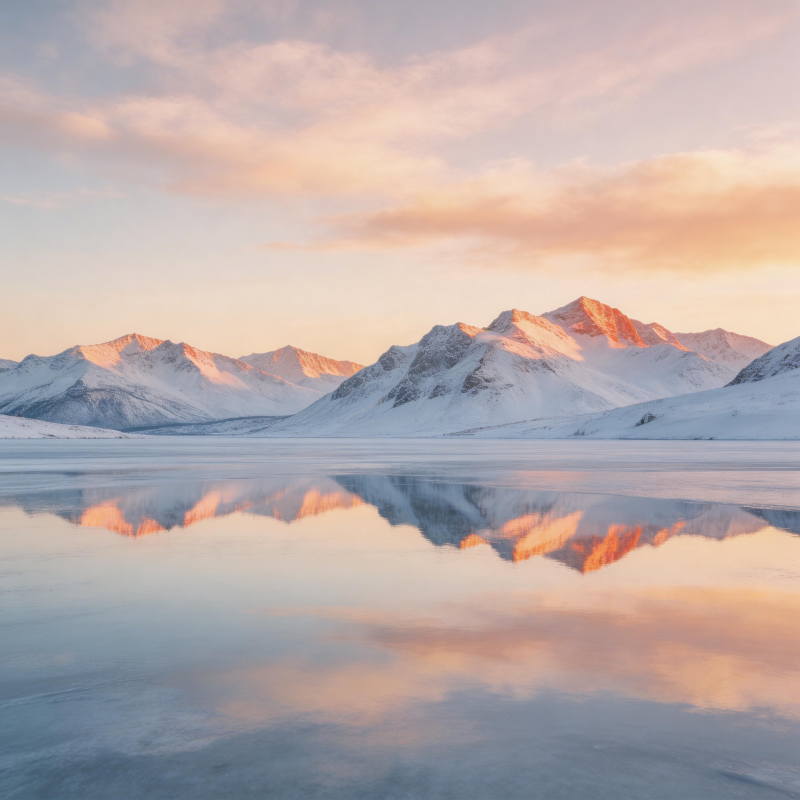 雪山倒影湖面图片